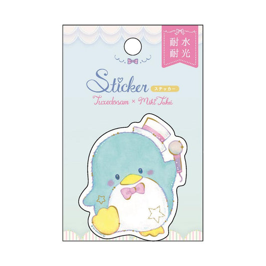 ステッカー ダイカットシール サンリオキャラクターズxたけいみき タキシードサム ポップミュージック サンリオ クローズピン 耐水耐光 デコシール メール便可