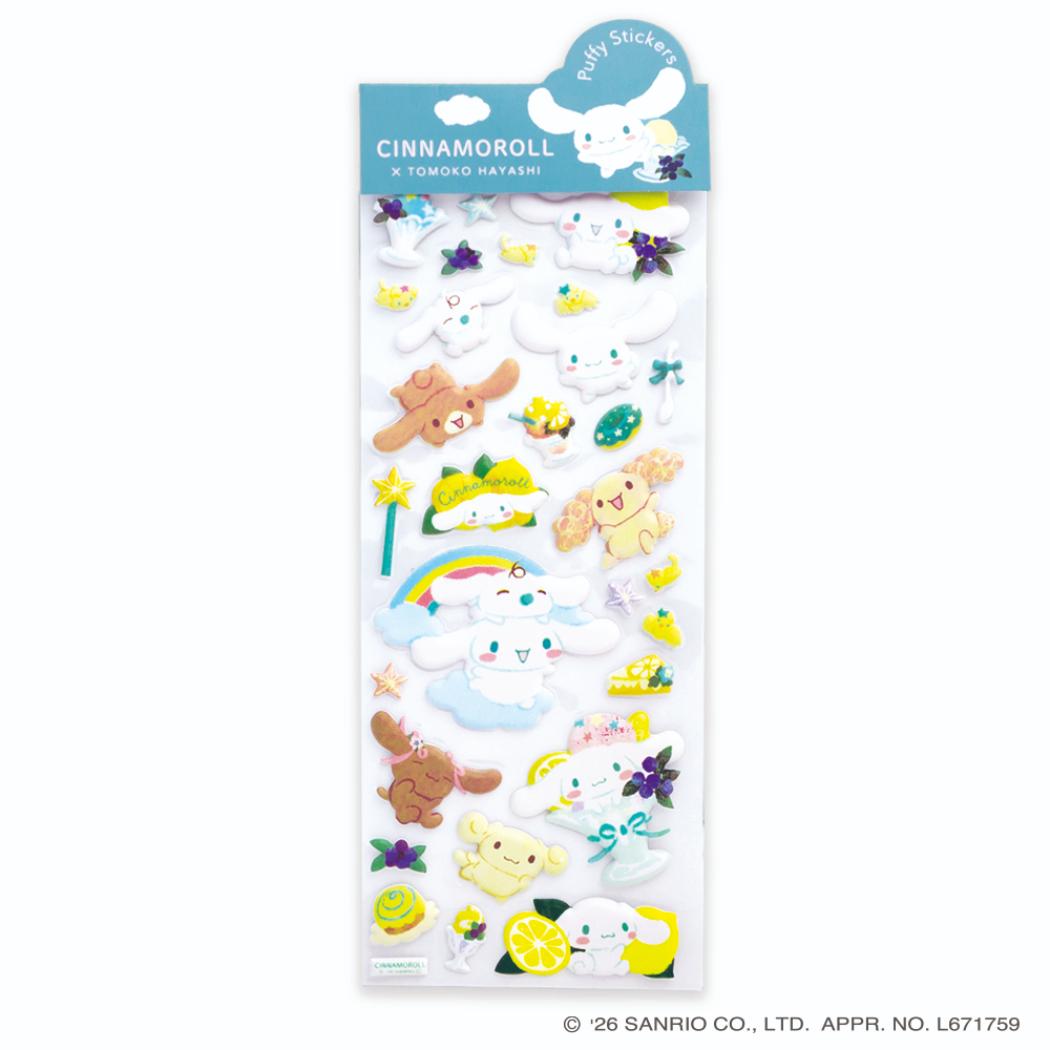 サンリオキャラクターズ x 林朋子 シールシート パフィシール シナモロール Sanrio クローズピン