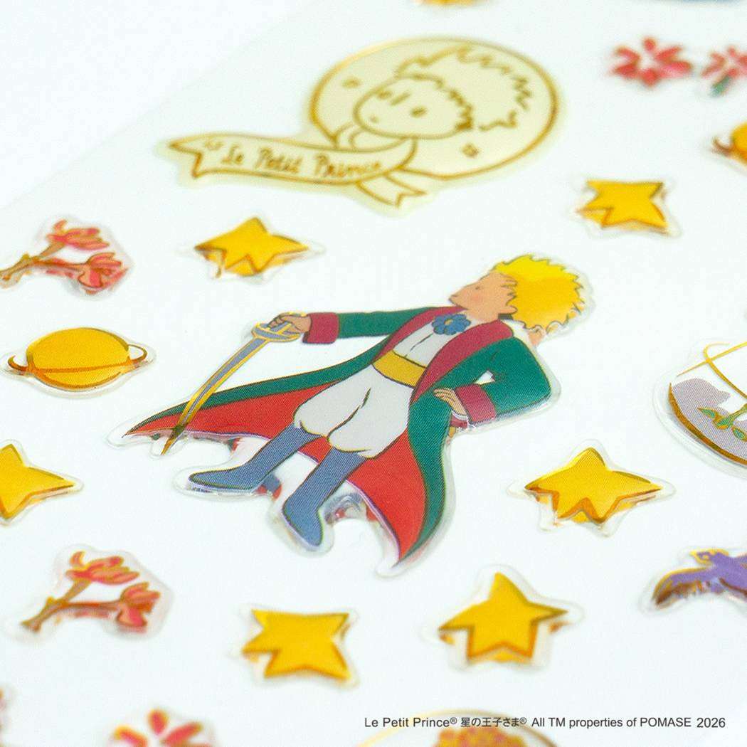星の王子さま シールシート 透明 ぷっくりシール 王子さまと剣 クローズピン