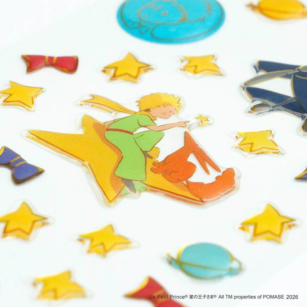 星の王子さま シールシート 透明 ぷっくりシール 王子さまとキツネ クローズピン