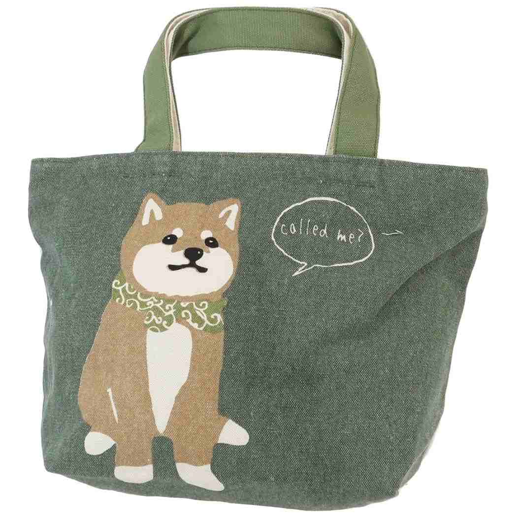 ファスナー付きミニトートバッグ ランチバッグ まめしばKA ミントイン お弁当かばん かわいい