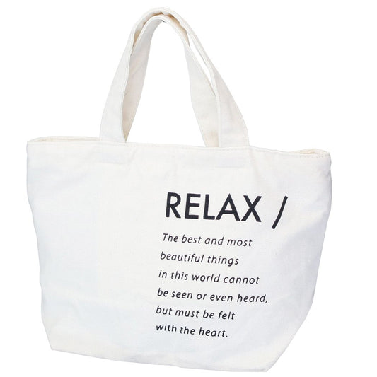 ファスナー付きミニトートバッグ ランチバッグ RELAX ミントイン お弁当かばん シンプル メール便可