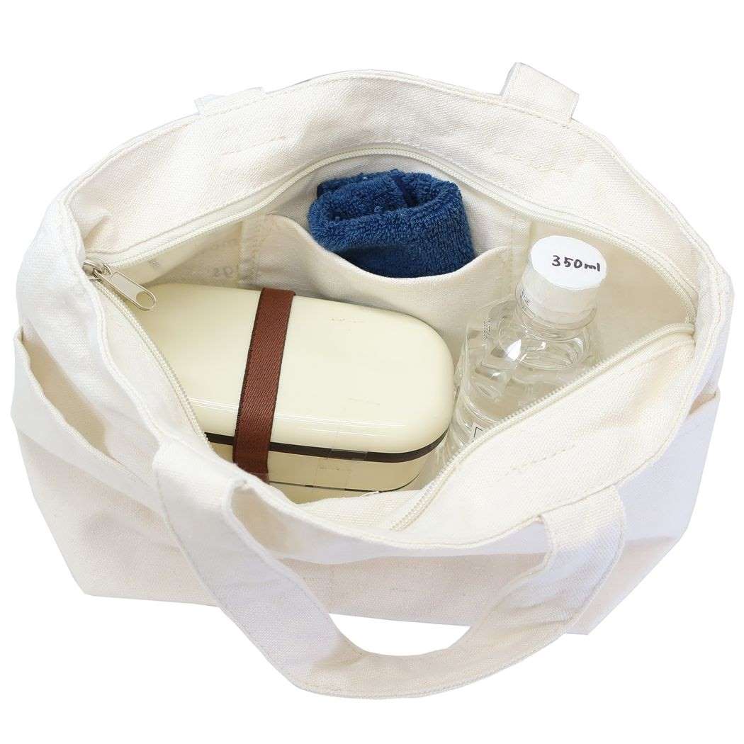 ファスナー付きミニトートバッグ ランチバッグ RELAX ミントイン お弁当かばん シンプル メール便可