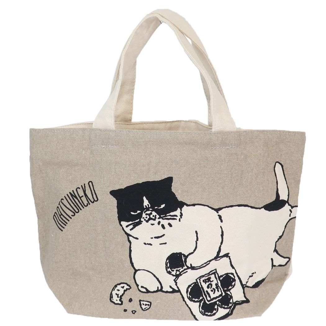 ファスナー付きミニトートバッグ ランチバッグ マツネコぐうたら ねこ ミントイン お弁当かばん かわいい メール便可