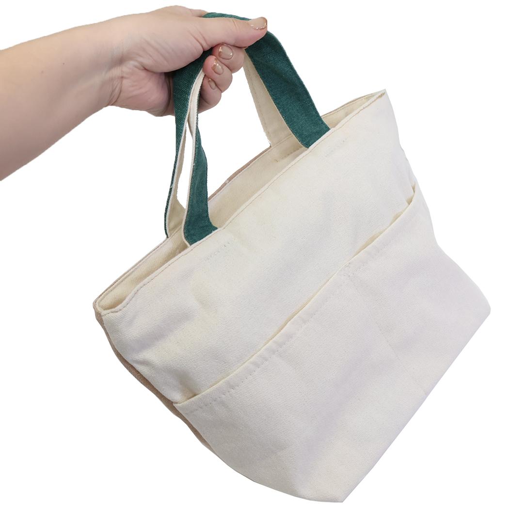 ファスナー付きミニトートバッグ ランチバッグ カールおすわり BE いぬ ミントイン お弁当かばん かわいい メール便可