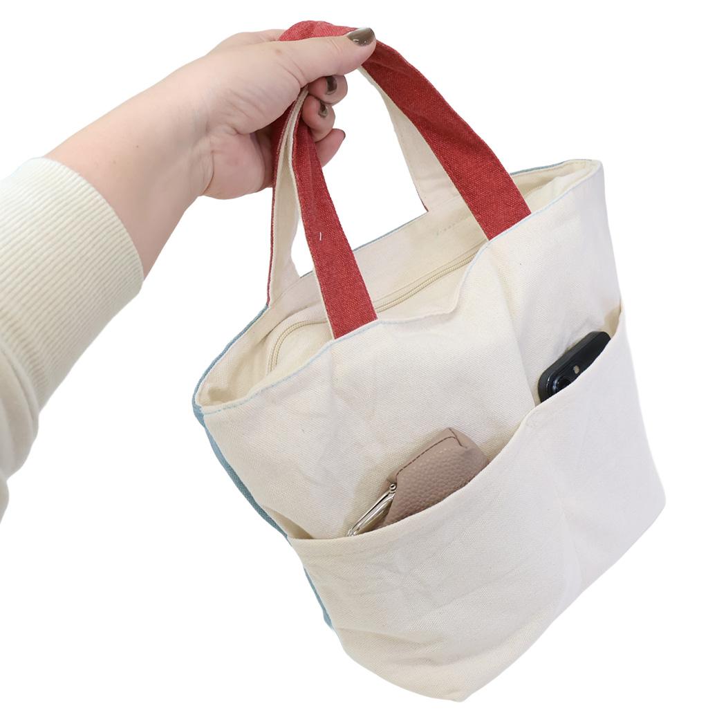 ファスナー付きミニトートバッグ ランチバッグ ハナしっぽ BL いぬ ミントイン お弁当かばん かわいい メール便可
