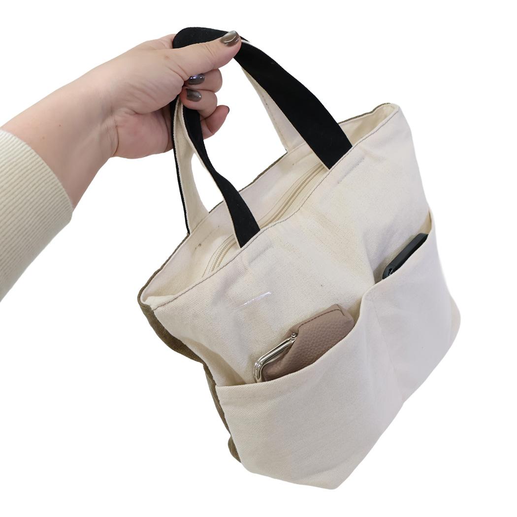 ファスナー付きミニトートバッグ ランチバッグ シータくんアップ BR いぬ ミントイン お弁当かばん かわいい メール便可