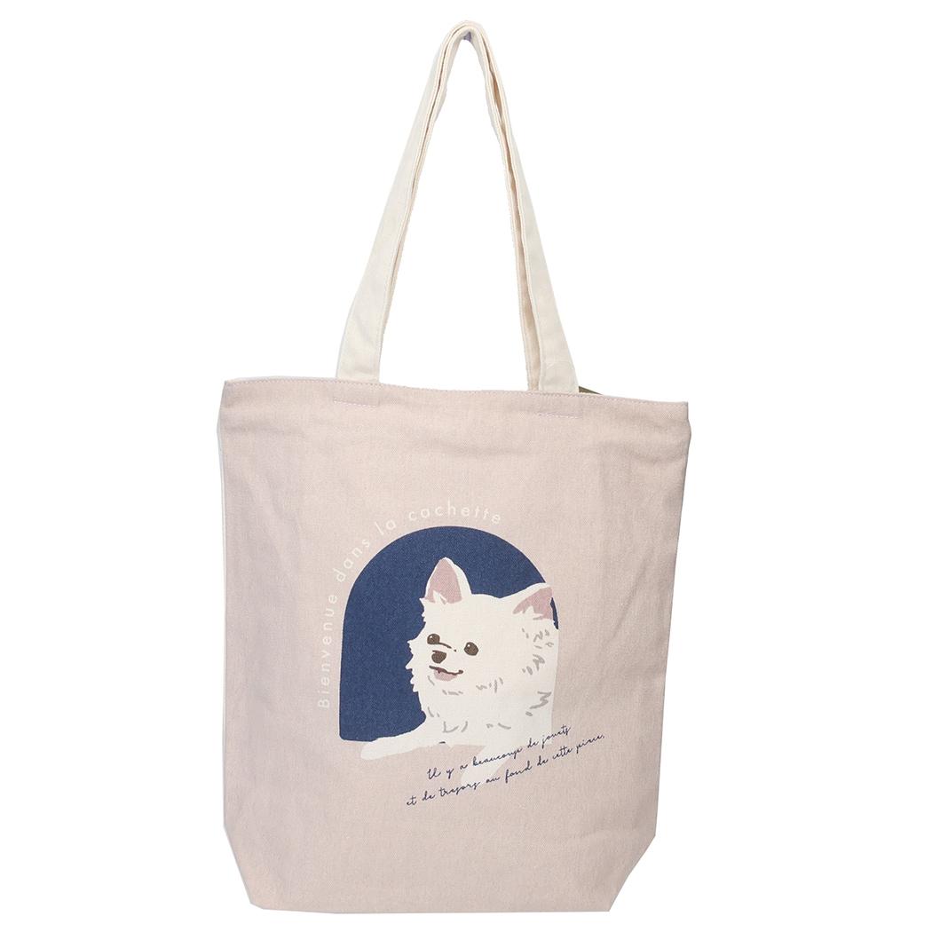 ファスナー付きキャンバストート トートバッグ ココフレンズ ミントイン 手提げかばん かわいい メール便可