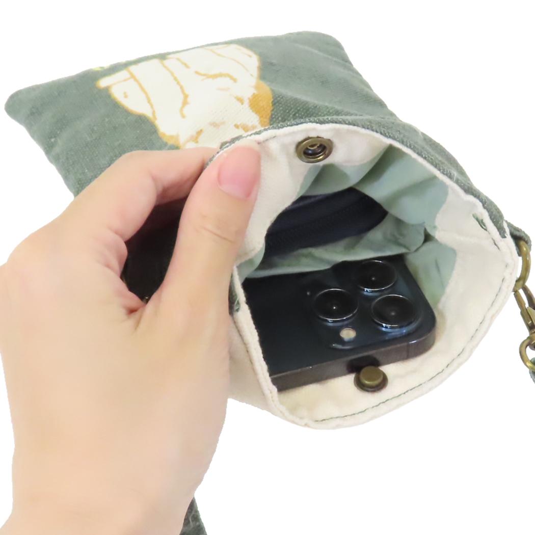 スマホポシェット スマホポーチ きなこ ミントイン ミニショルダー ポシェット かわいい メール便可