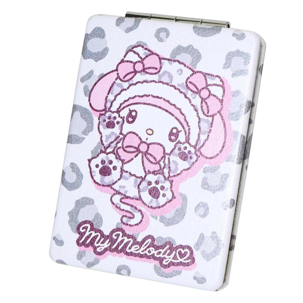 サンリオキャラクターズ 手鏡 折り畳みミラー ヒョウ柄ホワイト マイメロディ Sanrio 畑山商事