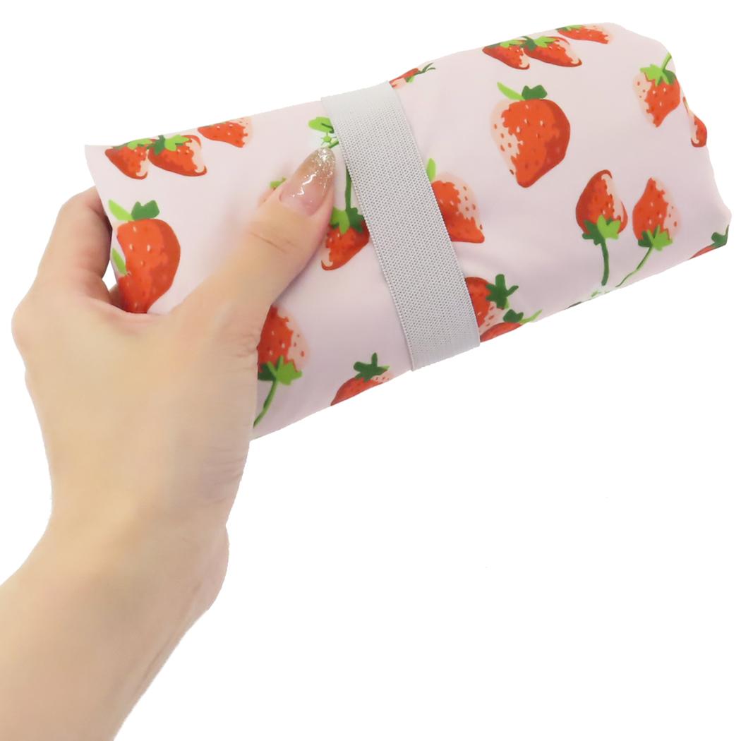 かるい保冷エコバッグ ショッピングバッグ いちごPK ミントイン お買い物かばん 軽量 折りたたみ コンパクト 保温 メール便可