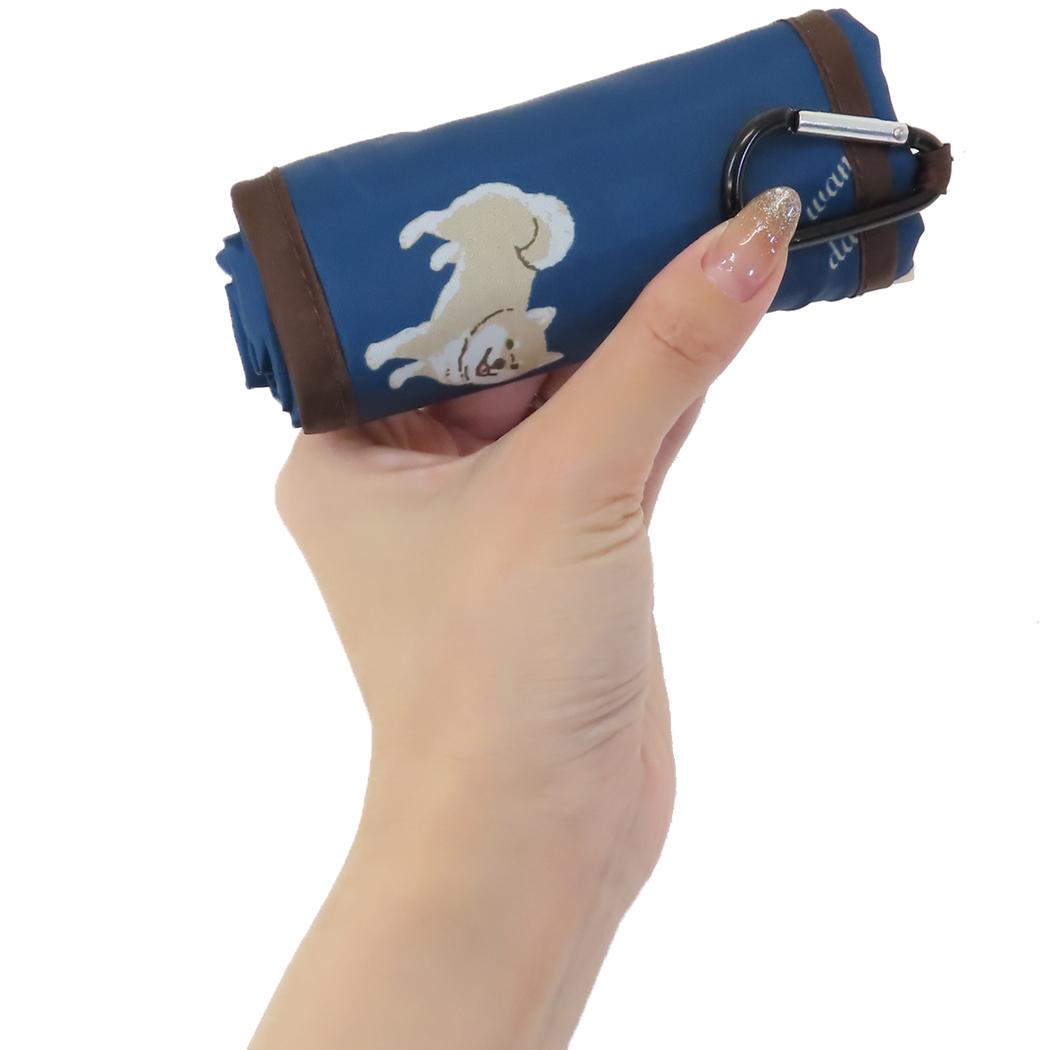 KURUTTOエコバッグ カラビナ付き ショッピングバッグ わんだらけNV いぬ ミントイン お買い物かばん コンパクト