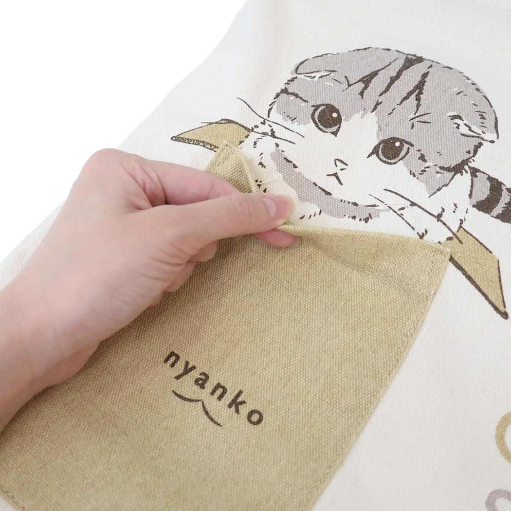 前ポケットトートバッグ トートバッグ メリア ねこ ミントイン かわいい 手提げかばん