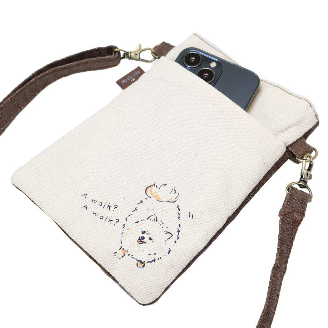 スマホポシェット スマホポーチ クッキーおすわり BE いぬ ミントイン ミニショルダー ポシェット かわいい メール便可