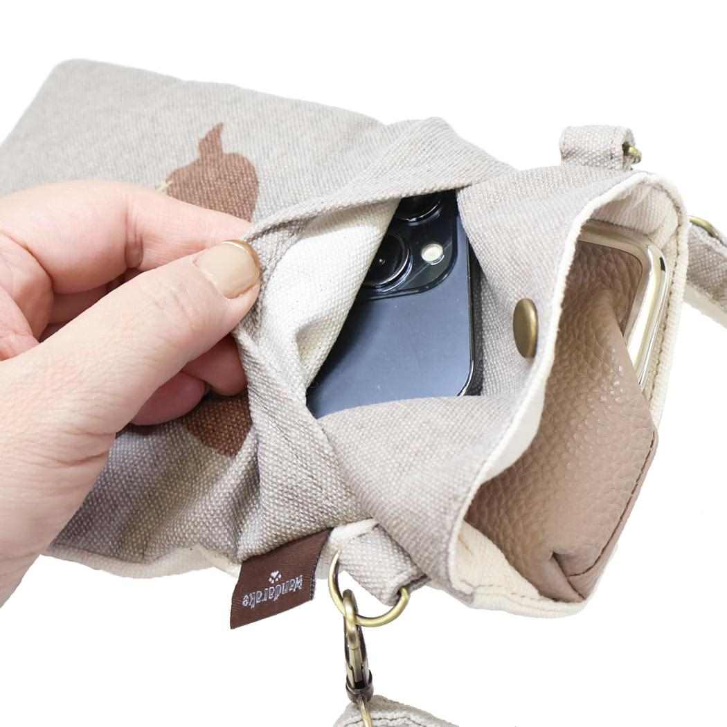 スマホポシェット スマホポーチ カールおすわり GYBE いぬ ミントイン ミニショルダー ポシェット かわいい メール便可