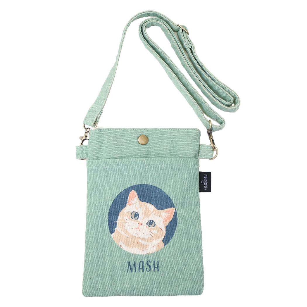 スマホポシェット スマホポーチ マッシュ丸窓 GR ねこ ミントイン ミニショルダー ポシェット かわいい メール便可
