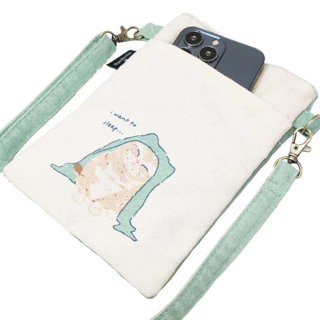 スマホポシェット スマホポーチ マッシュ丸窓 GR ねこ ミントイン ミニショルダー ポシェット かわいい メール便可