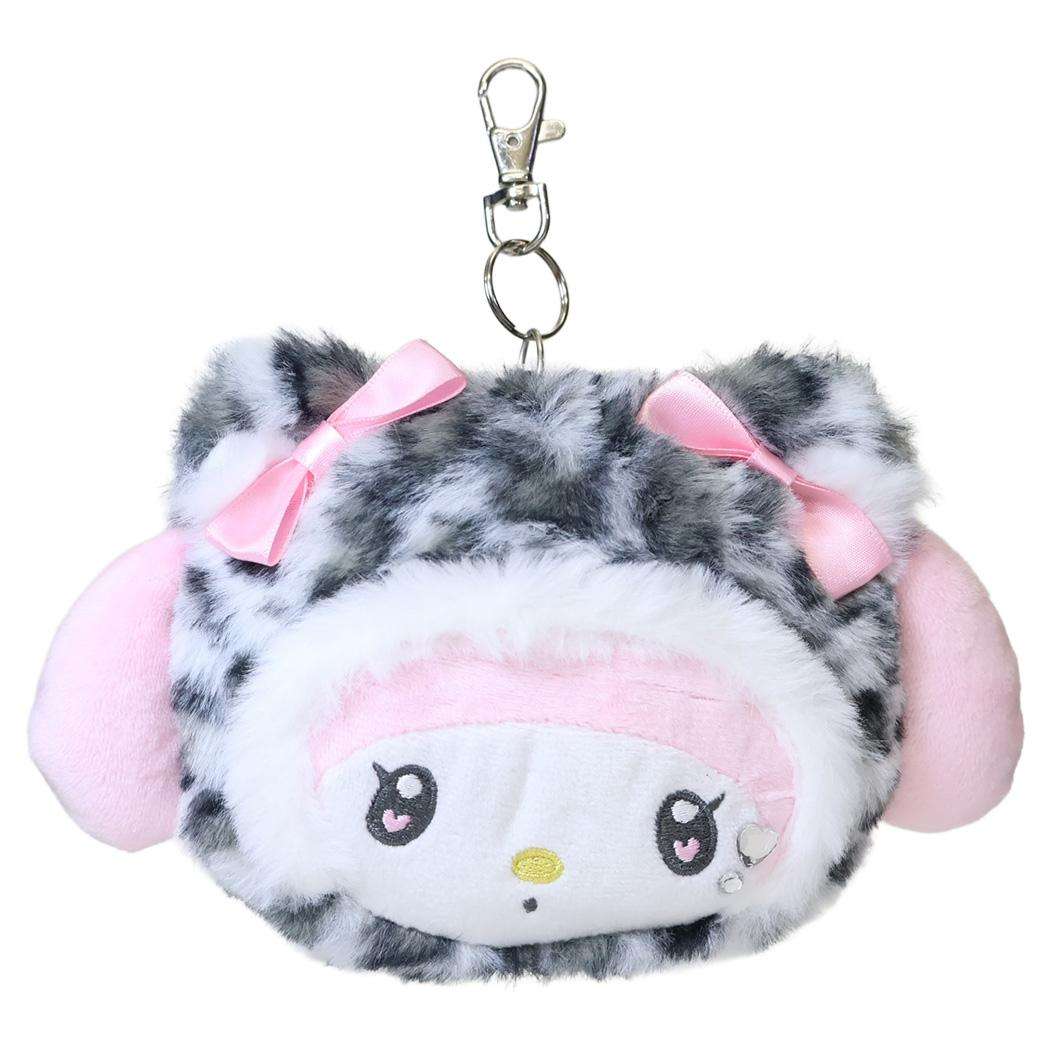 サンリオキャラクターズ 定期入れ フェイスリールパスケース ヒョウ柄ホワイト マイメロディ Sanrio