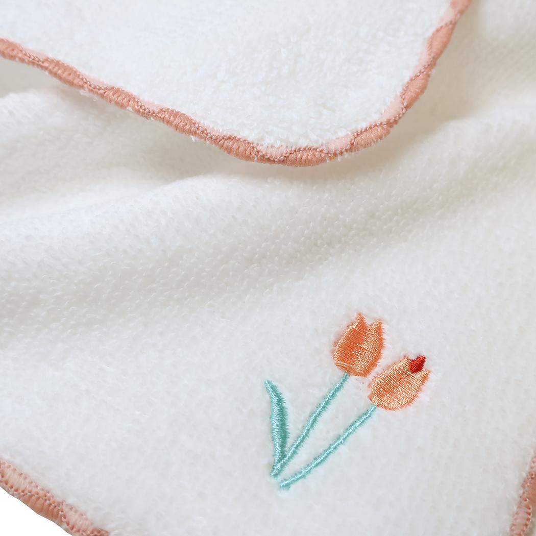 ミニタオル 花柄刺繍ミニタオル チューリップ ミントイン