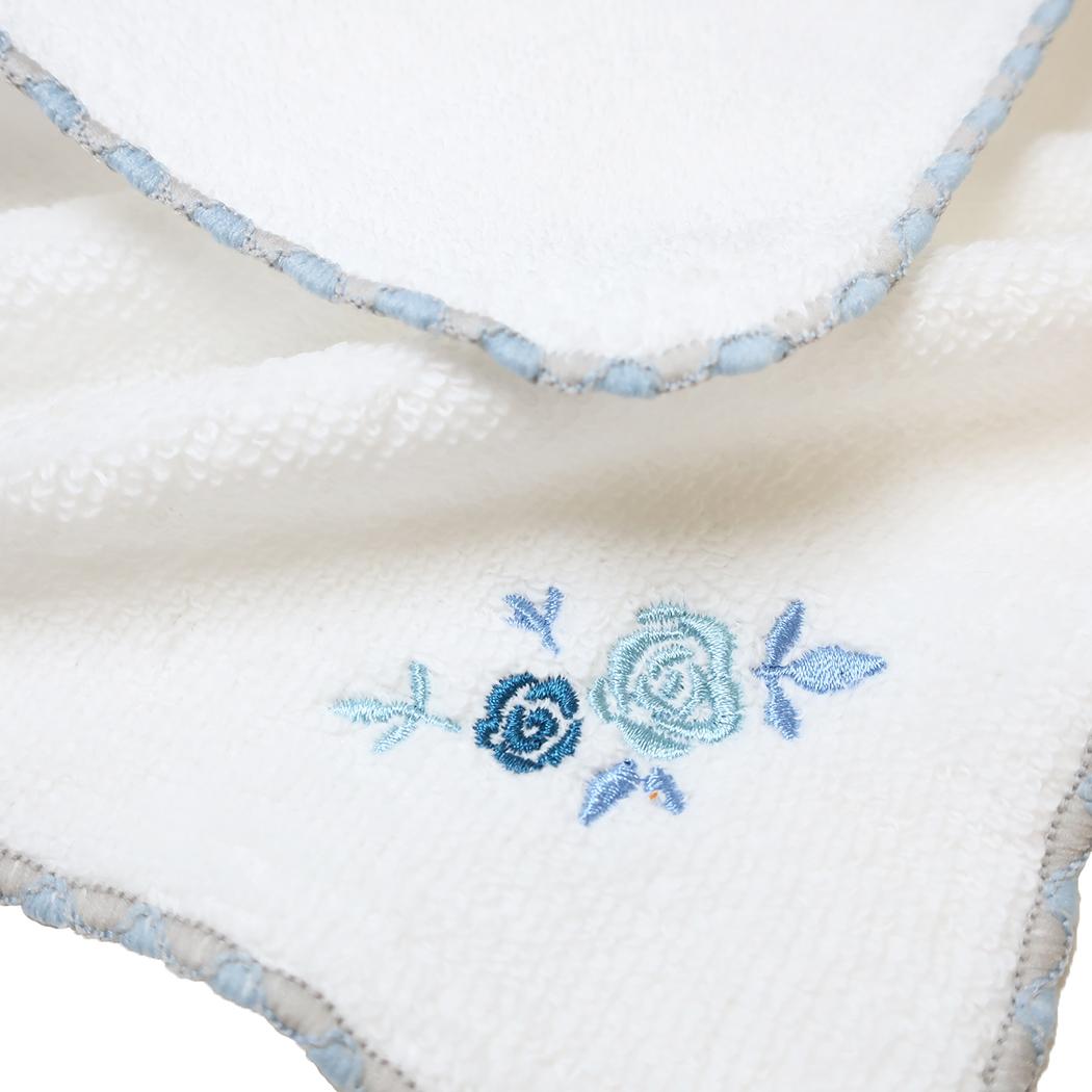 ミニタオル 花柄刺繍ミニタオル ブルーローズ ミントイン