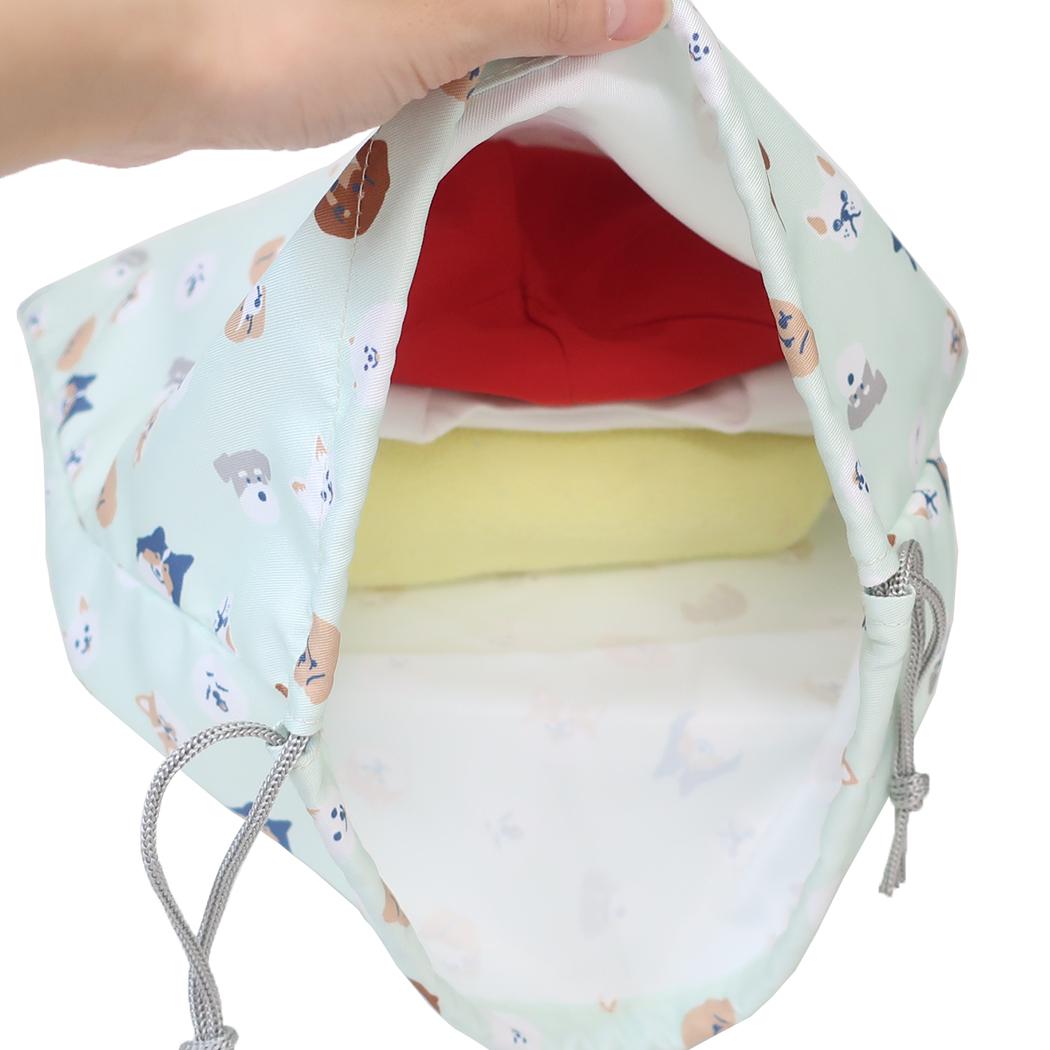 巾着L きんちゃくポーチ 巾着袋 わんだらけフェイス ミントイン 新学期準備 体操服入れ メール便可