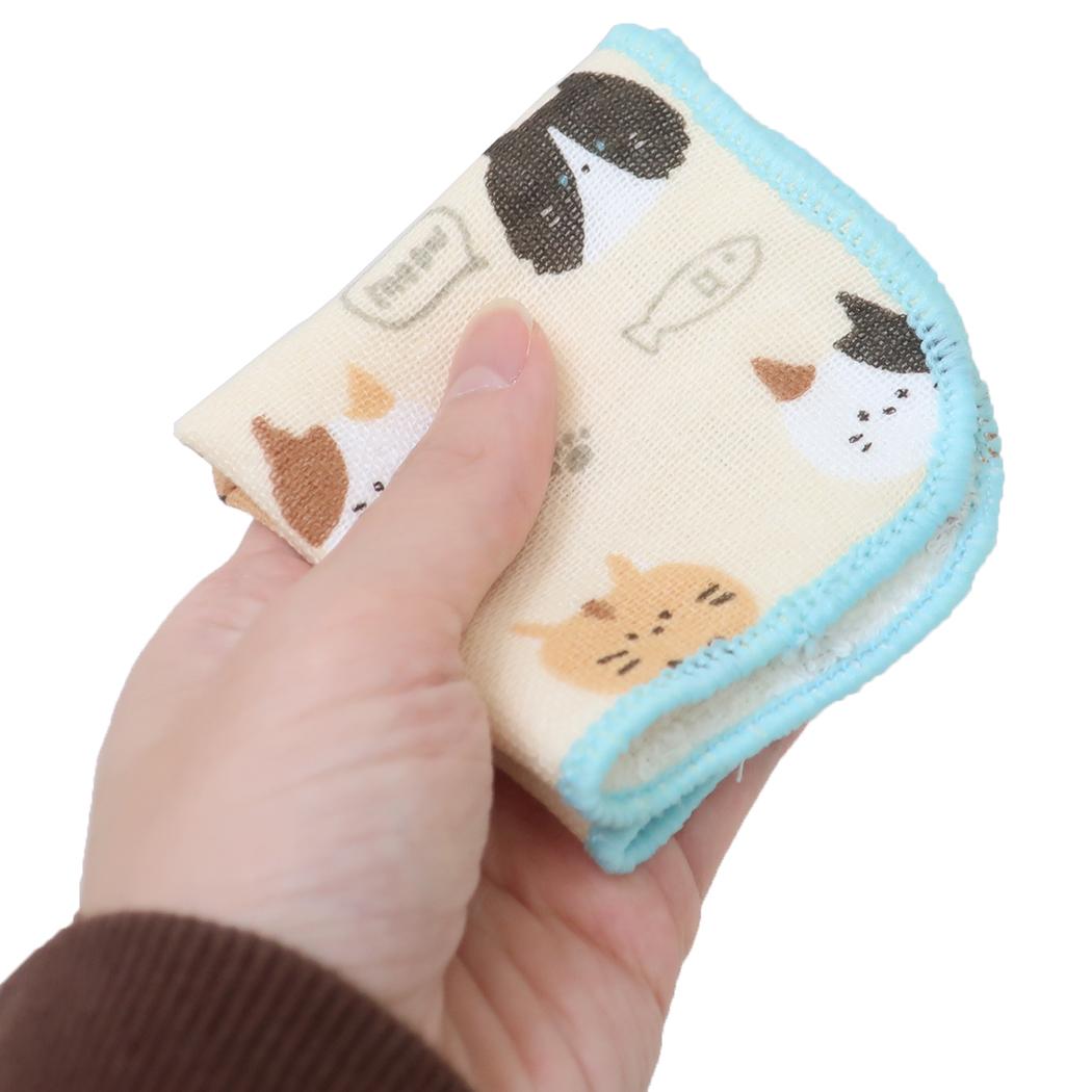 ガーゼミニミニタオル15cm ミニタオル ねこちゃんず ミントイン 汗拭きタオル 新学期準備雑貨 メール便可
