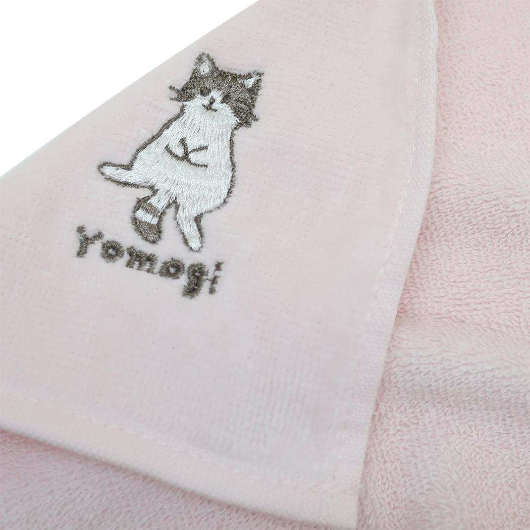アニマル刺繍タオルハンカチ ミニタオル よもぎ ねこ ミントイン 汗拭きタオル かわいい メール便可