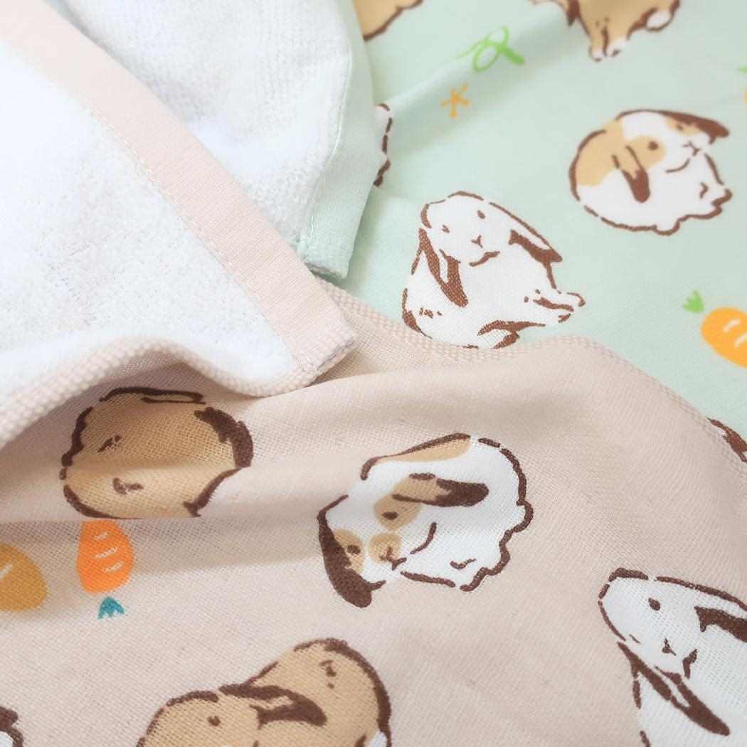 片面ガーゼプリントロングタオル フェイスタオル ロップイヤーMT アニマル ミントイン 新生活 かわいい メール便可