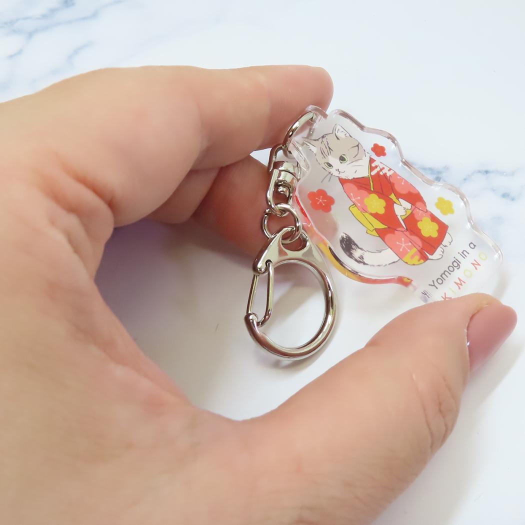 アクリルキーホルダー キーリング よもぎと着物 ミントイン インバウンド お土産 和風 日本 メール便可