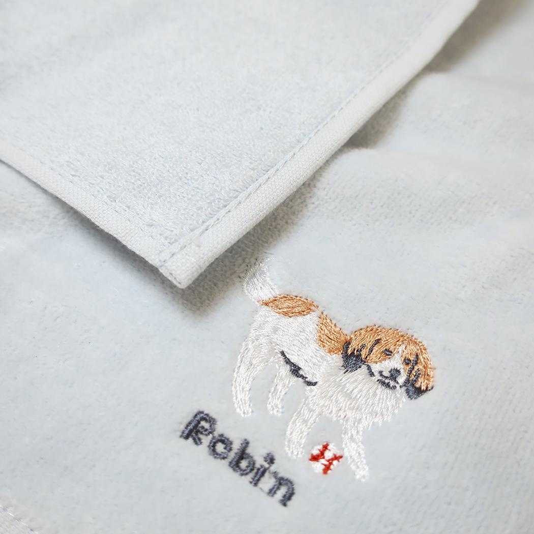 ミニタオル アニマル刺繍タオルハンカチ ロビン ミントイン