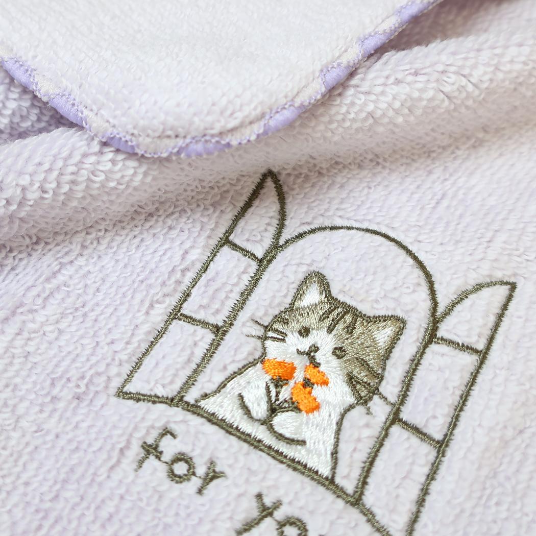 ミニタオル 花窓刺繍タオルハンカチ よもぎ ミントイン
