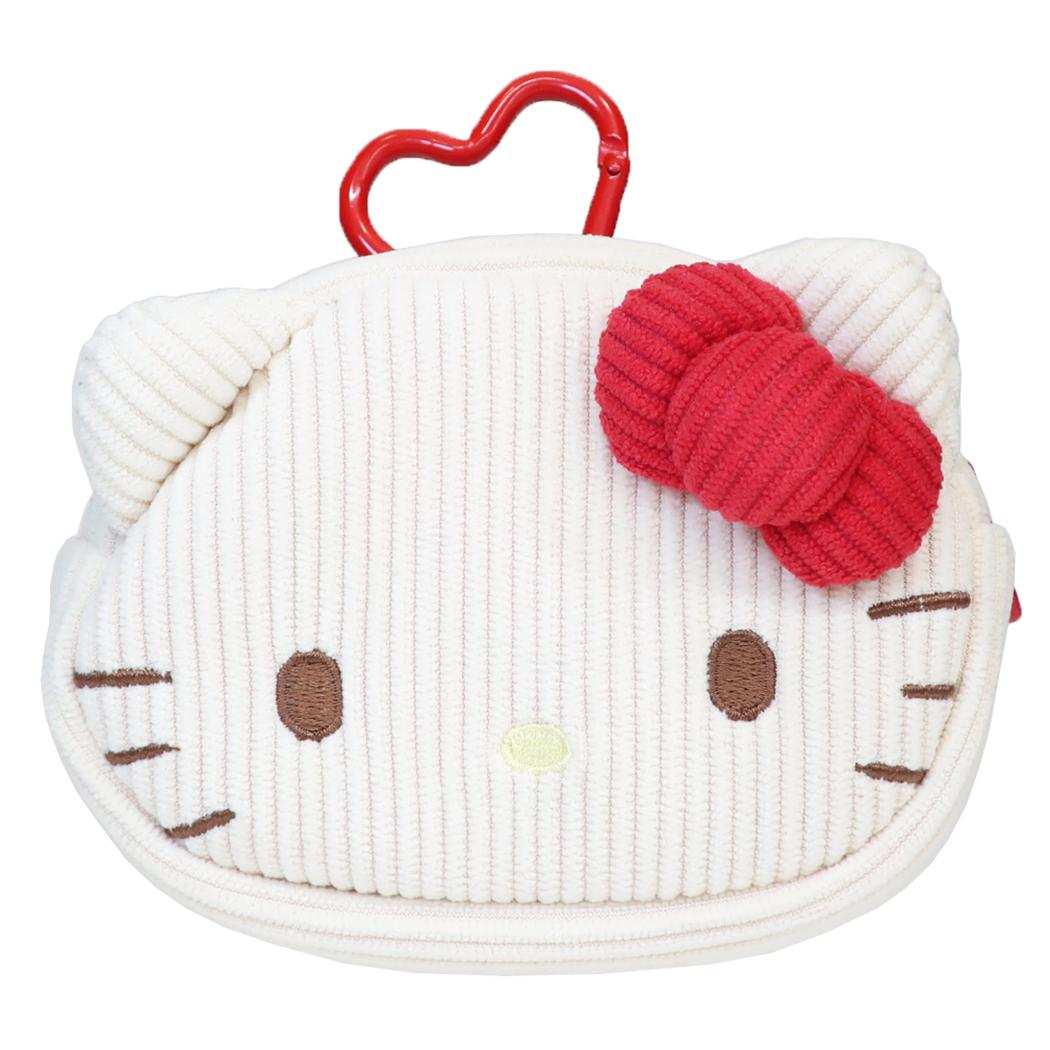 サンリオ ミニポーチ ハートカラビナ付き ミニフェイスポーチ コーデュロイ キティ Sanrio 畑山商事
