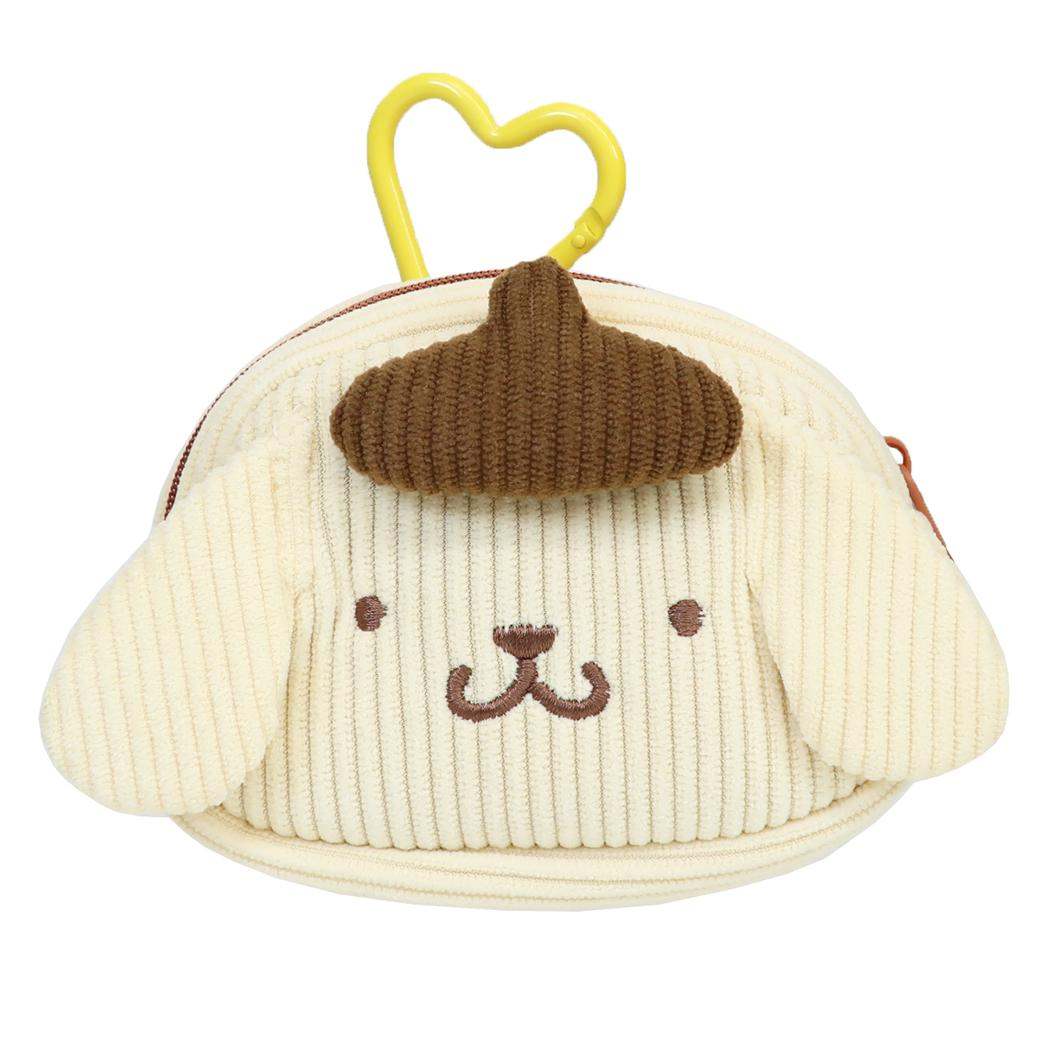 サンリオ ミニポーチ ハートカラビナ付き ミニフェイスポーチ コーデュロイ ポムポムプリン Sanrio 畑山商事