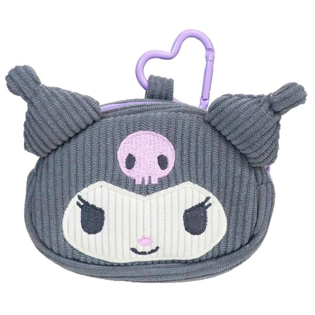 サンリオ ミニポーチ ハートカラビナ付き ミニフェイスポーチ コーデュロイ クロミ Sanrio 畑山商事