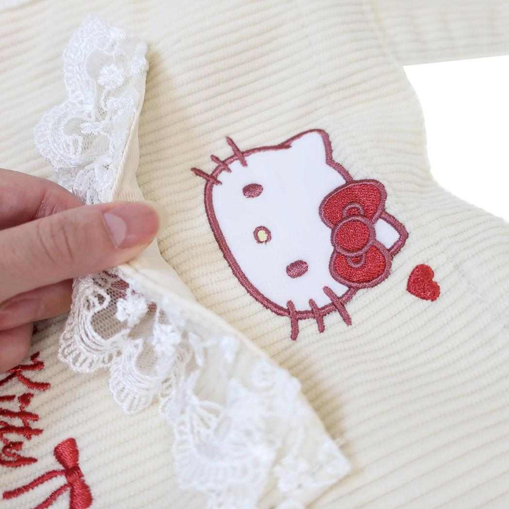 サンリオ ミニトート フリル付き ランチ トートバッグ コーデュロイ キティ Sanrio 畑山商事
