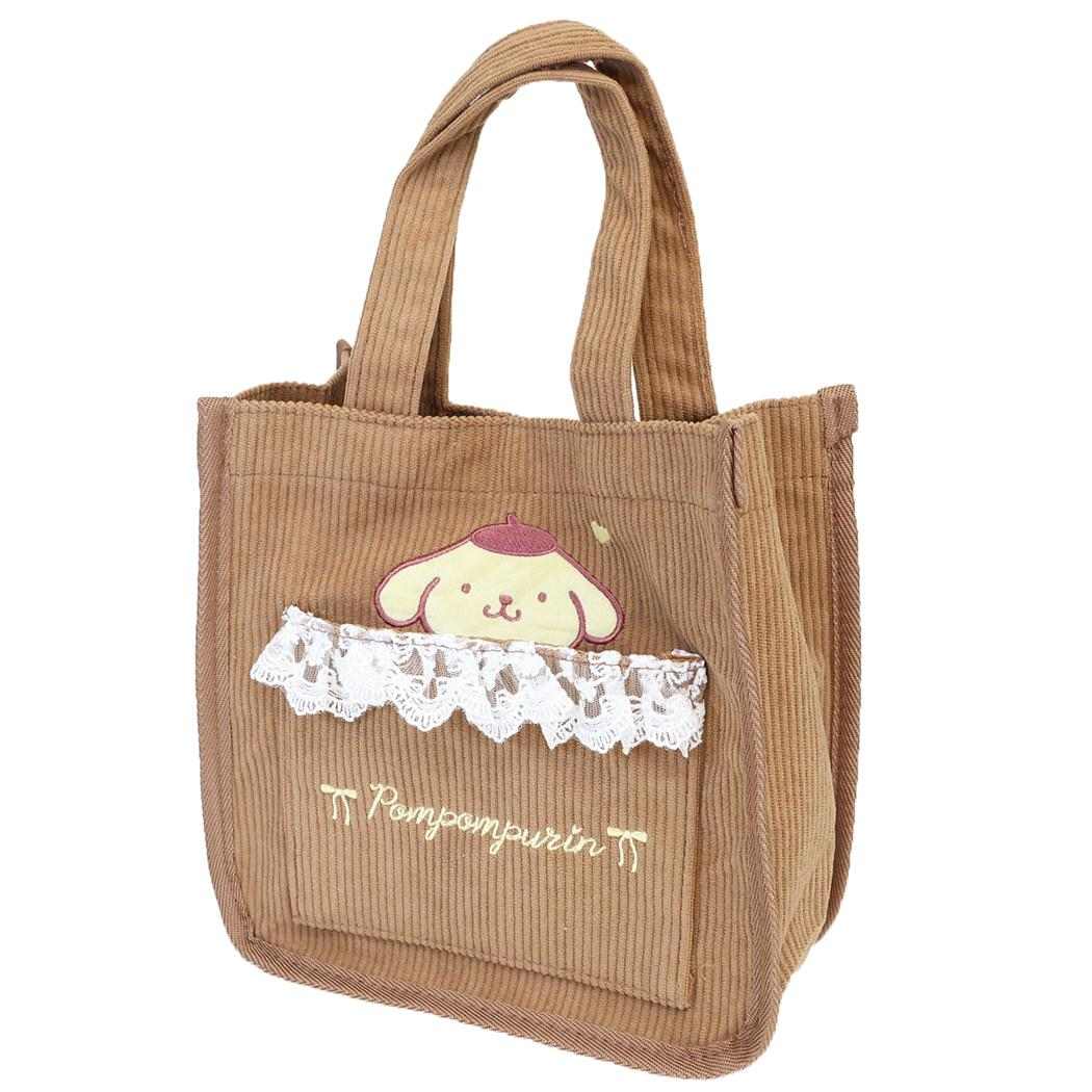 サンリオ ミニトート フリル付き ランチ トートバッグ コーデュロイ ポムポムプリン Sanrio 畑山商事