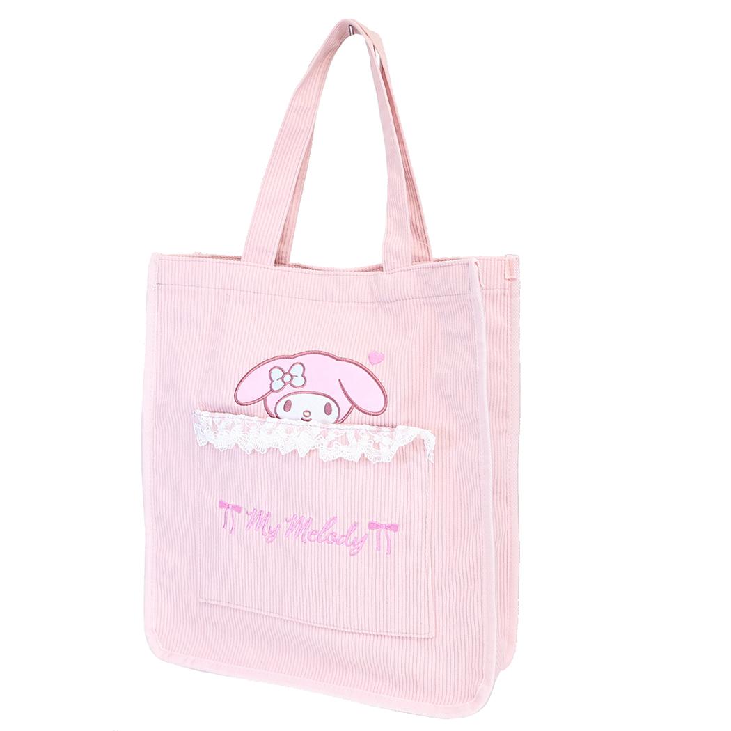 サンリオ 肩掛けカバン フリル付き トートバッグ コーデュロイ マイメロディ Sanrio 畑山商事