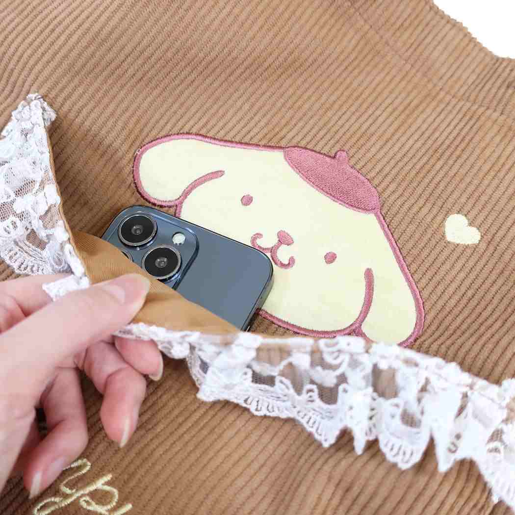 サンリオ 肩掛けカバン フリル付き トートバッグ コーデュロイ ポムポムプリン Sanrio 畑山商事