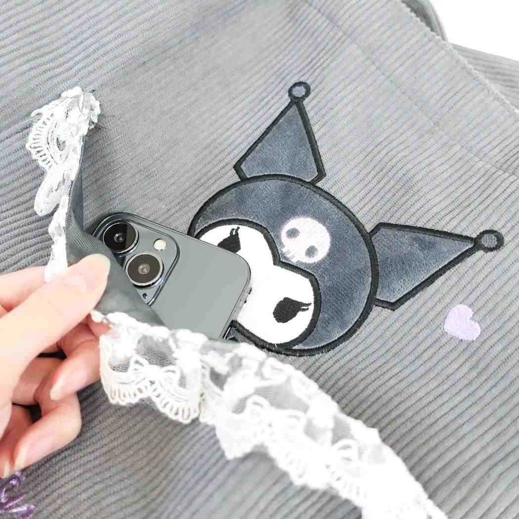 サンリオ 肩掛けカバン フリル付き トートバッグ コーデュロイ クロミ Sanrio 畑山商事