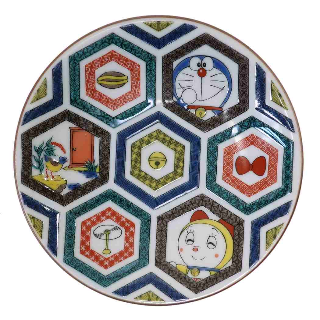 九谷焼 時代画風 小皿 ドラえもん 古久谷風/亀甲 金正陶器 和食器 ギフト 雑貨 通販