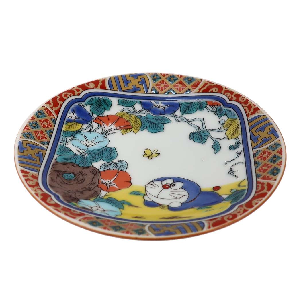 九谷焼 時代画風 小皿 ドラえもん 庄三風/彩色金欄手 金正陶器 和食器 ギフト 雑貨 通販