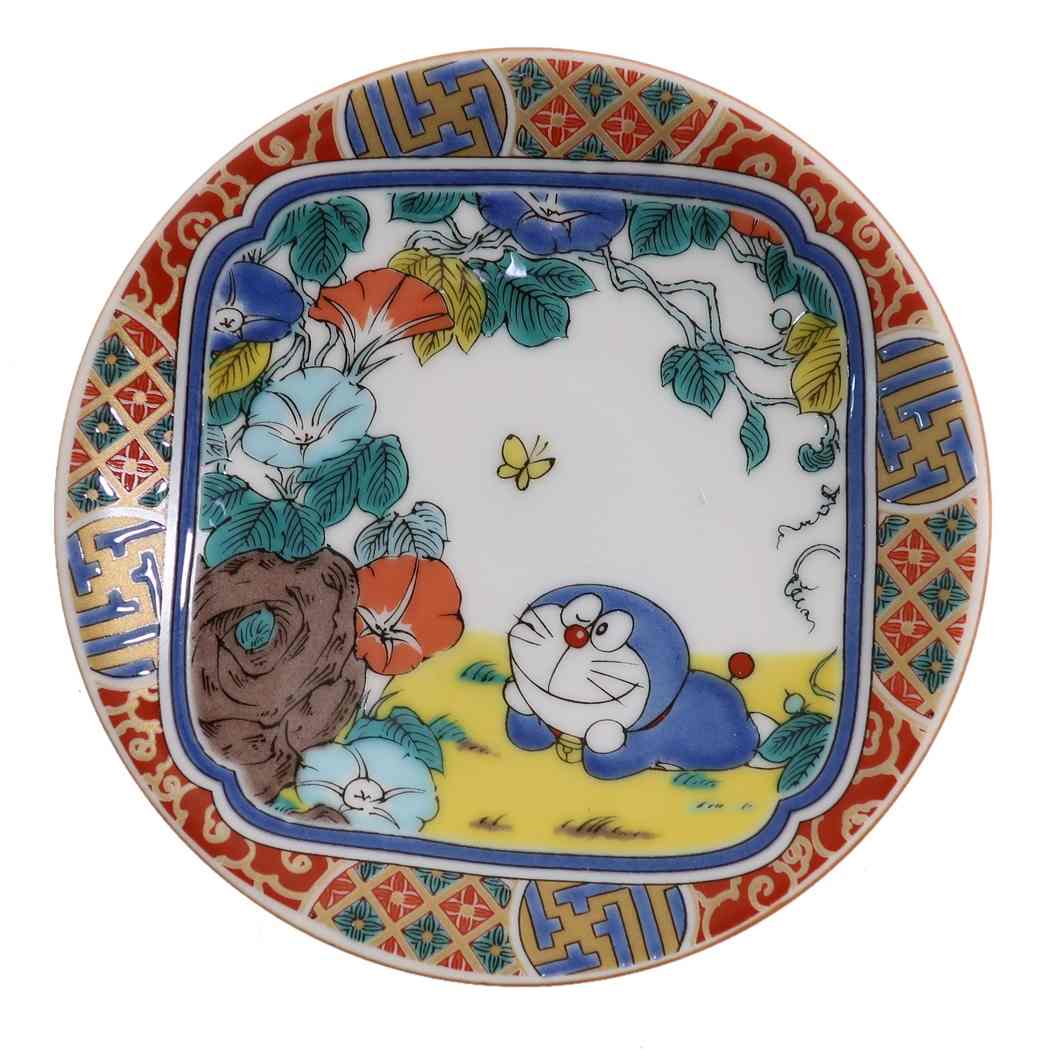 九谷焼 時代画風 小皿 ドラえもん 庄三風/彩色金欄手 金正陶器 和食器 ギフト 雑貨 通販