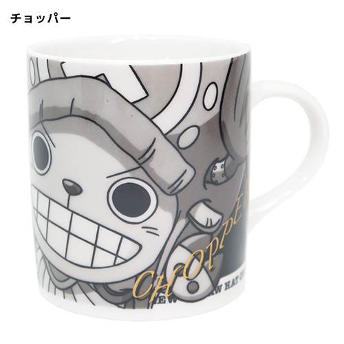 モノクロームマグ マグカップ ワンピース ルフィ チョッパー ゾロ サボ ロー ONE PIECE 金正陶器 日本製 磁器食器 アニメ
