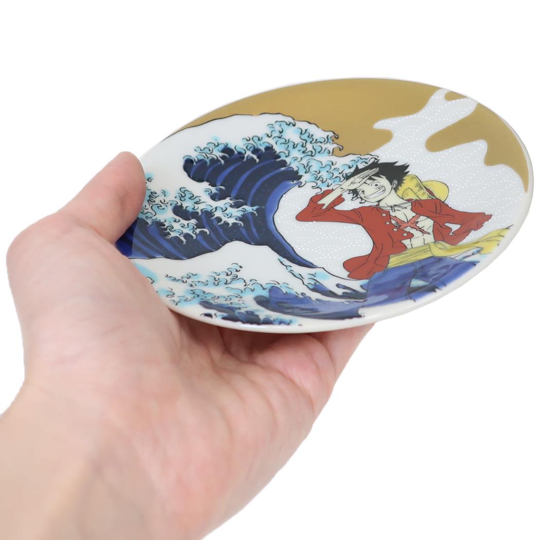 九谷焼 小皿 醤油皿 ワンピース 大波 ルフィ 少年ジャンプ 金正陶器 日本製 アニメ