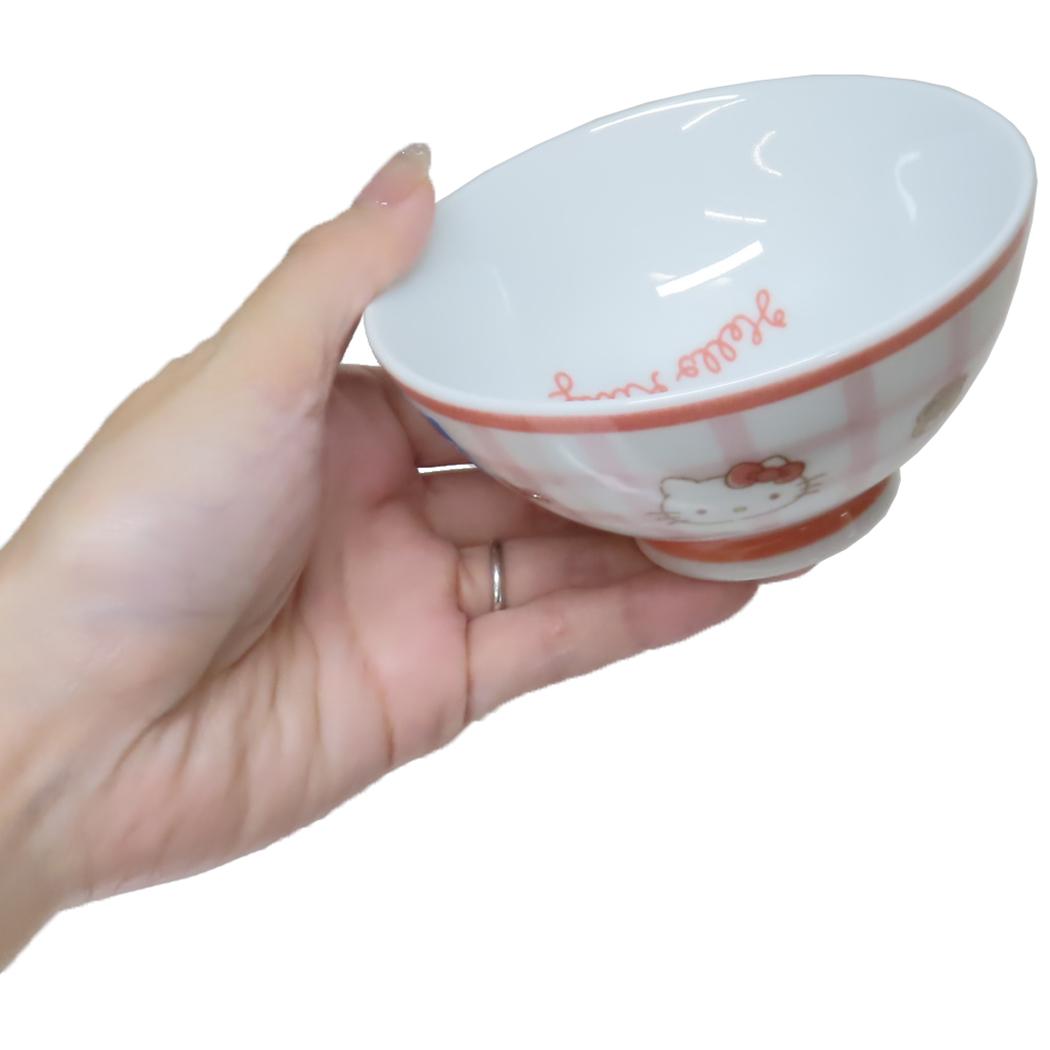 染付茶碗 茶碗 ハローキティ チェック サンリオ 金正陶器 日本製食器