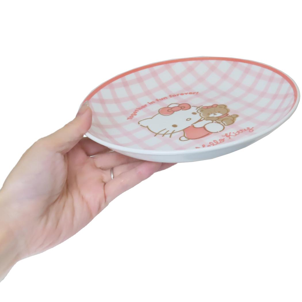 染付カレー皿 中皿 ハローキティ チェック サンリオ 金正陶器 日本製食器