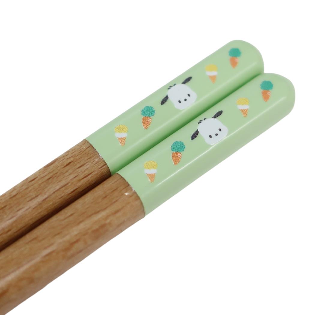 キャップカラー塗箸23cm おはし ポチャッコ ライトグリーン サンリオ 金正陶器 日本製食器 メール便可
