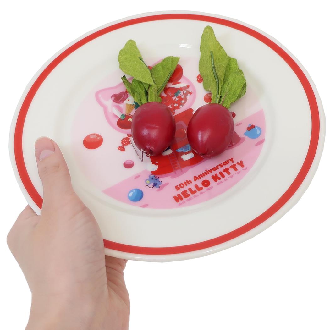 プレート ラウンド 中皿 ハローキティ 50th サンリオ 金正陶器 プレゼント 食器