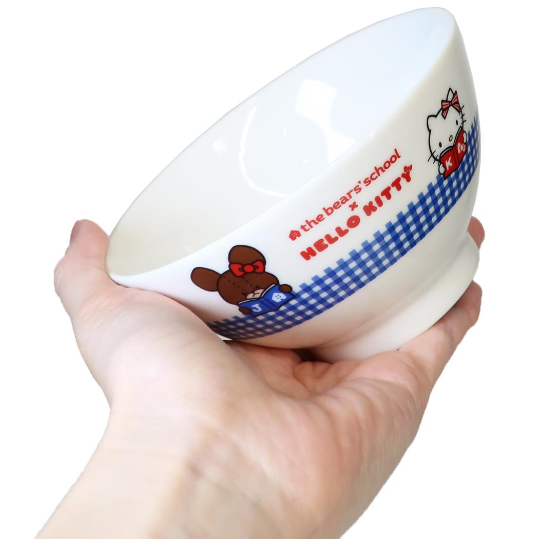 くまのがっこうxハローキティ 茶碗 磁器製 ライスボウル サンリオ 金正陶器