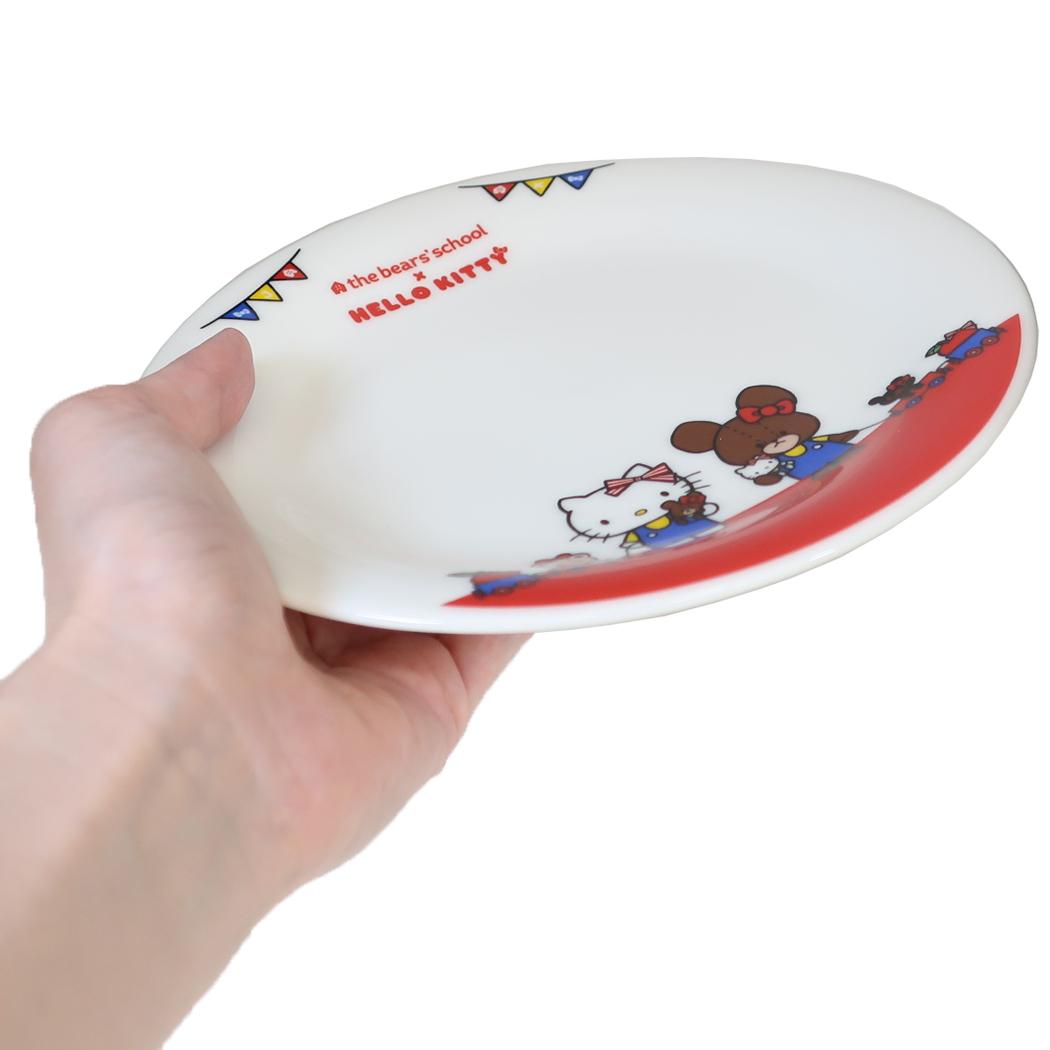 くまのがっこうxハローキティ 中皿 磁器製 ケーキプレート サンリオ 金正陶器